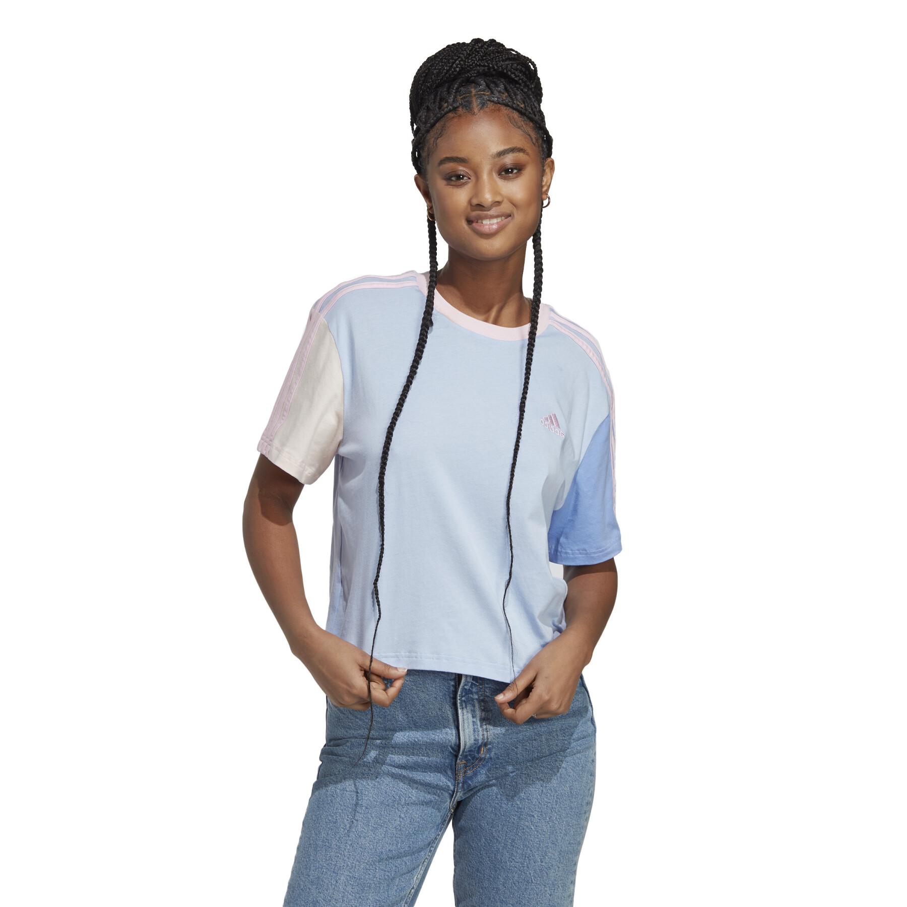Crop T-shirt för kvinnor adidas Essentials 3-Stripes