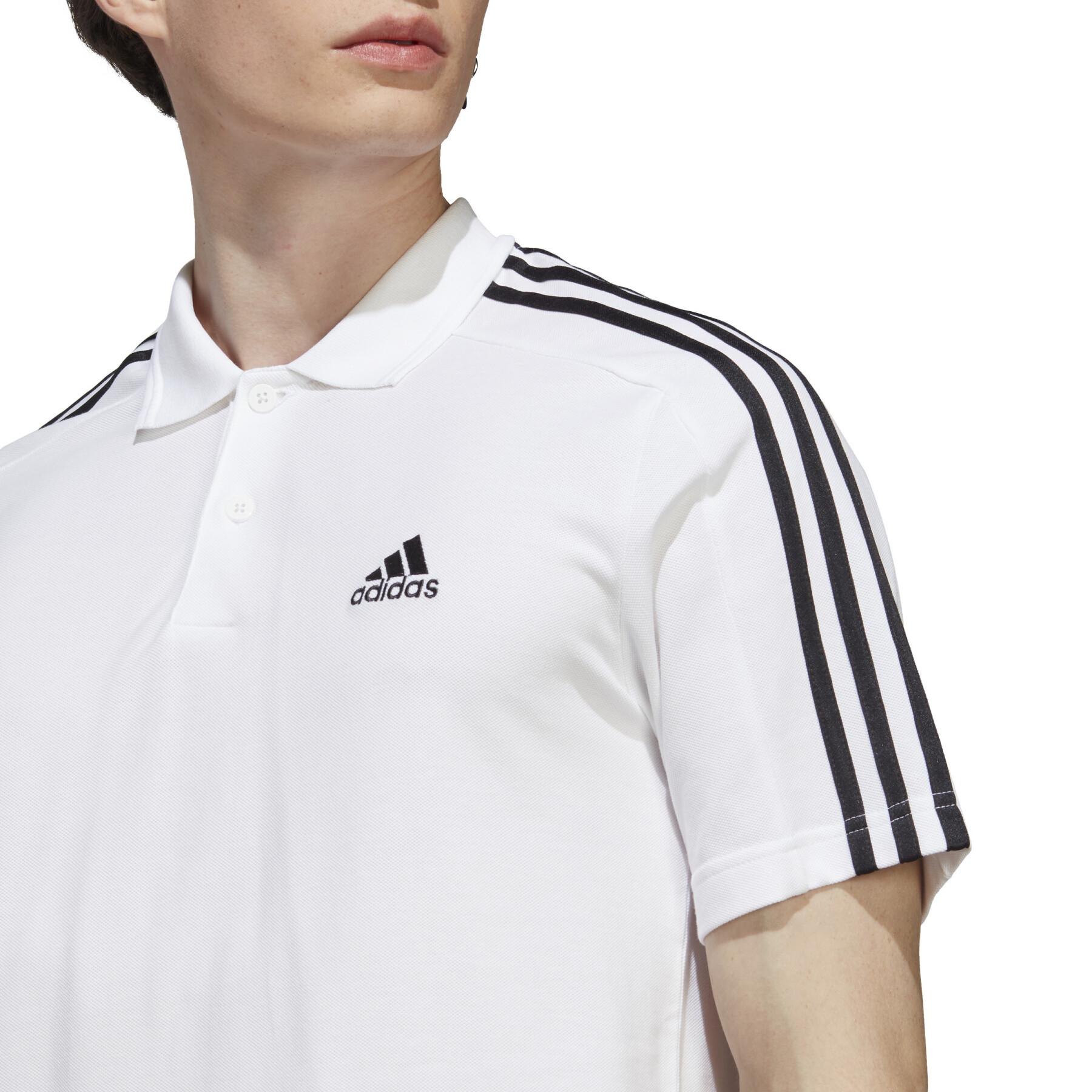 Polotröja och liten broderad logotyp i piqué adidas Essentials 3-Stripes