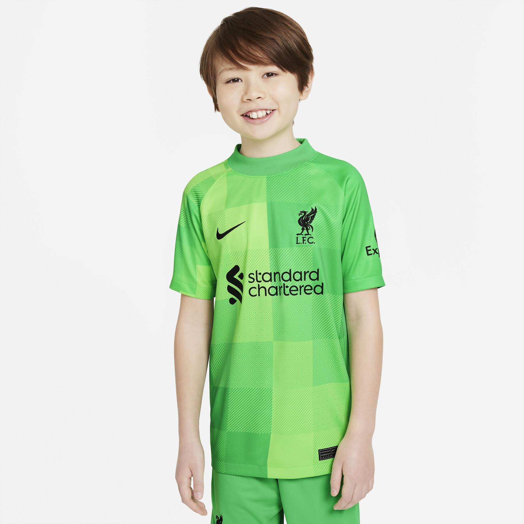 Hemmamålvaktströja för barn Liverpool FC 2021/22