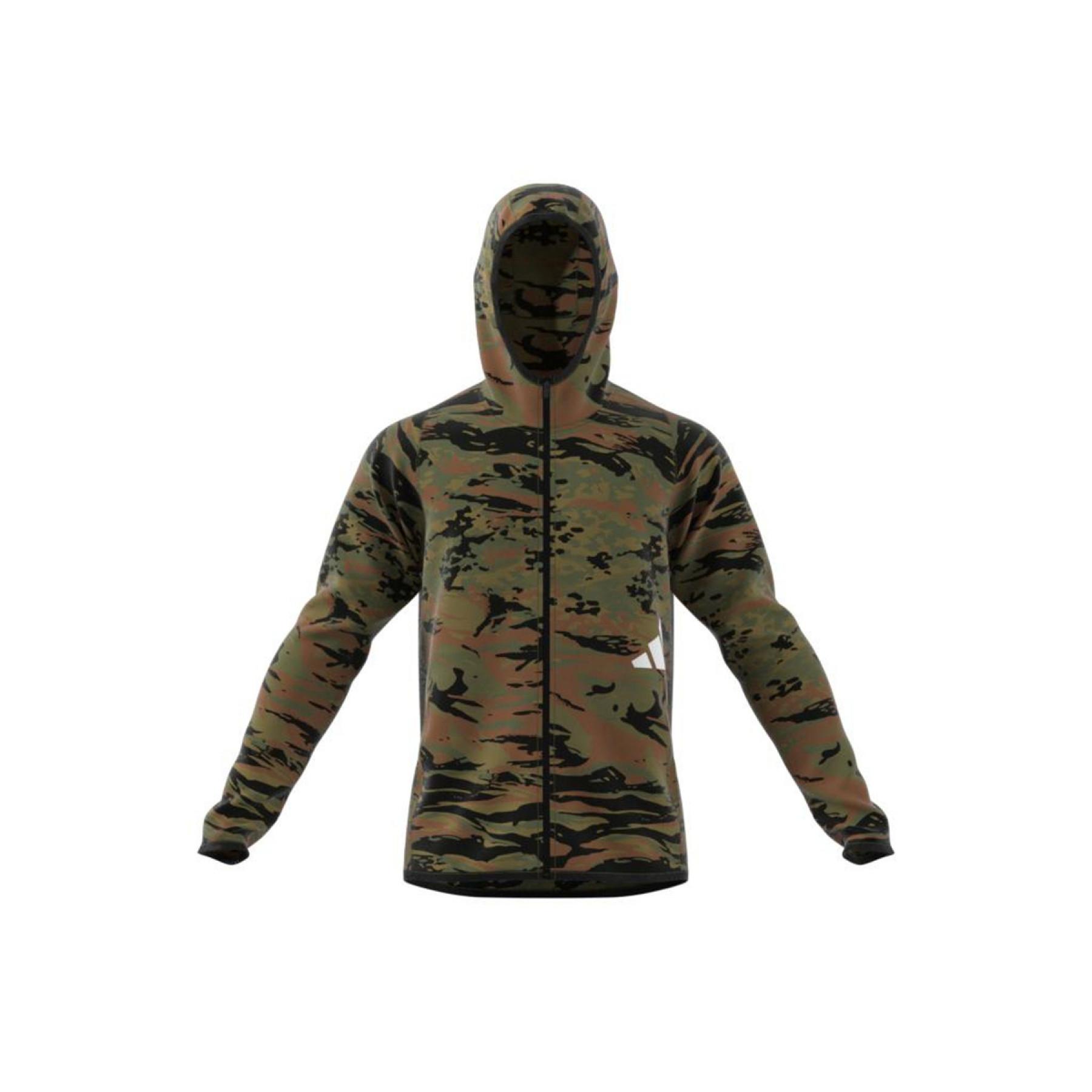 Sweatshirt med huva adidas FreeLift Camouflage Training