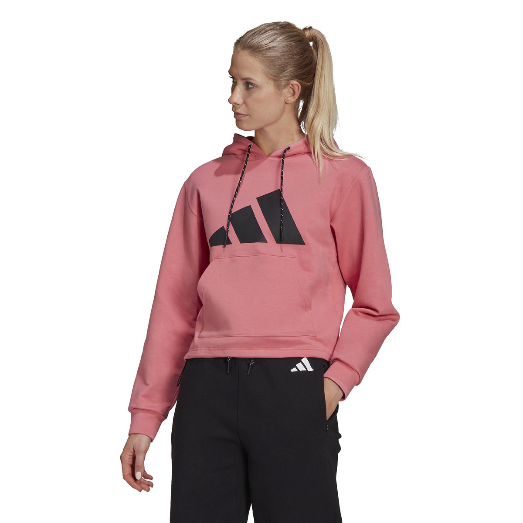 Sweatshirt med huva för kvinnor adidas Sportswear Relaxed Doubleknit
