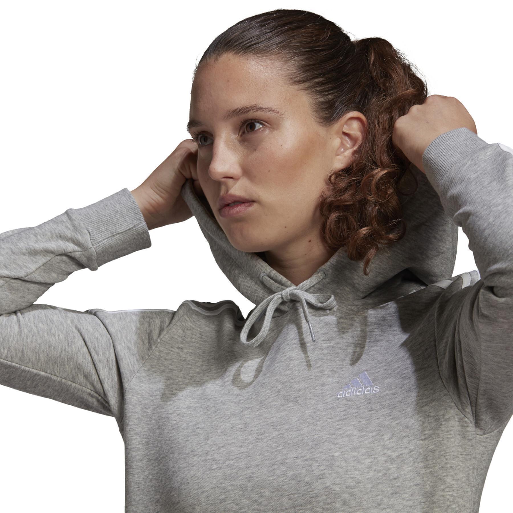 Kort sweatshirt med huva för kvinnor adidas Essentials 3-Bandes