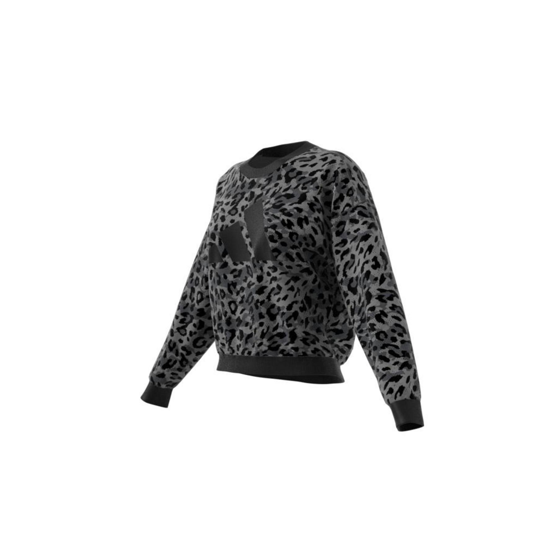 Sweatshirt för kvinnor adidas Sportswear Leopard-Print