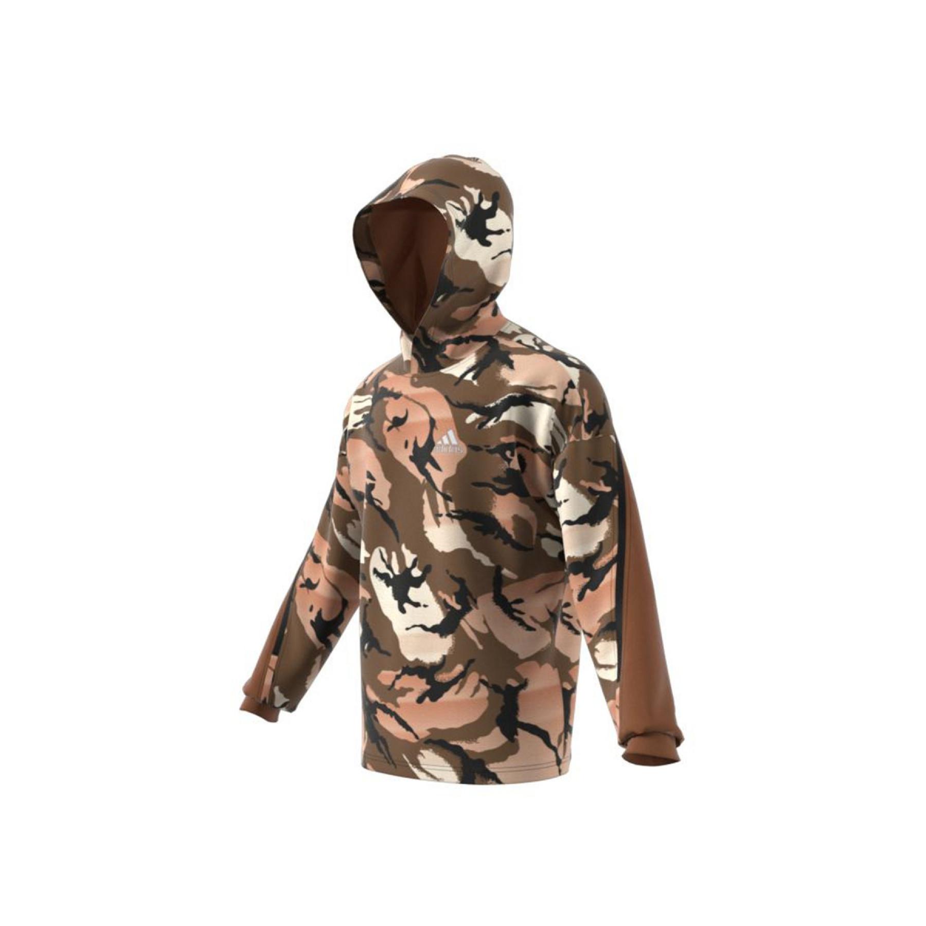 Sweatshirt med huva adidas Desert Camouflage AOP