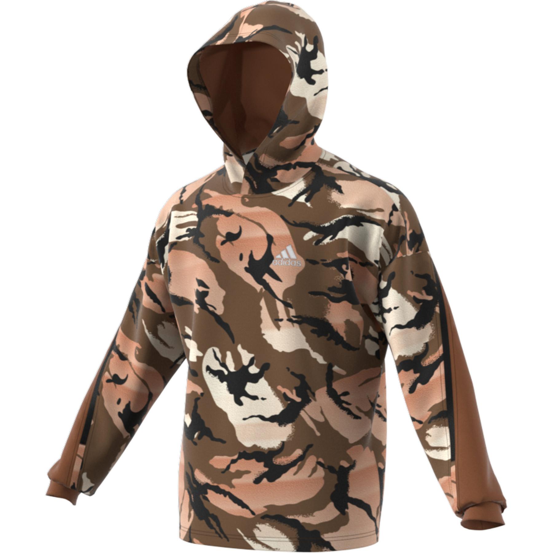 Sweatshirt med huva adidas Desert Camouflage AOP