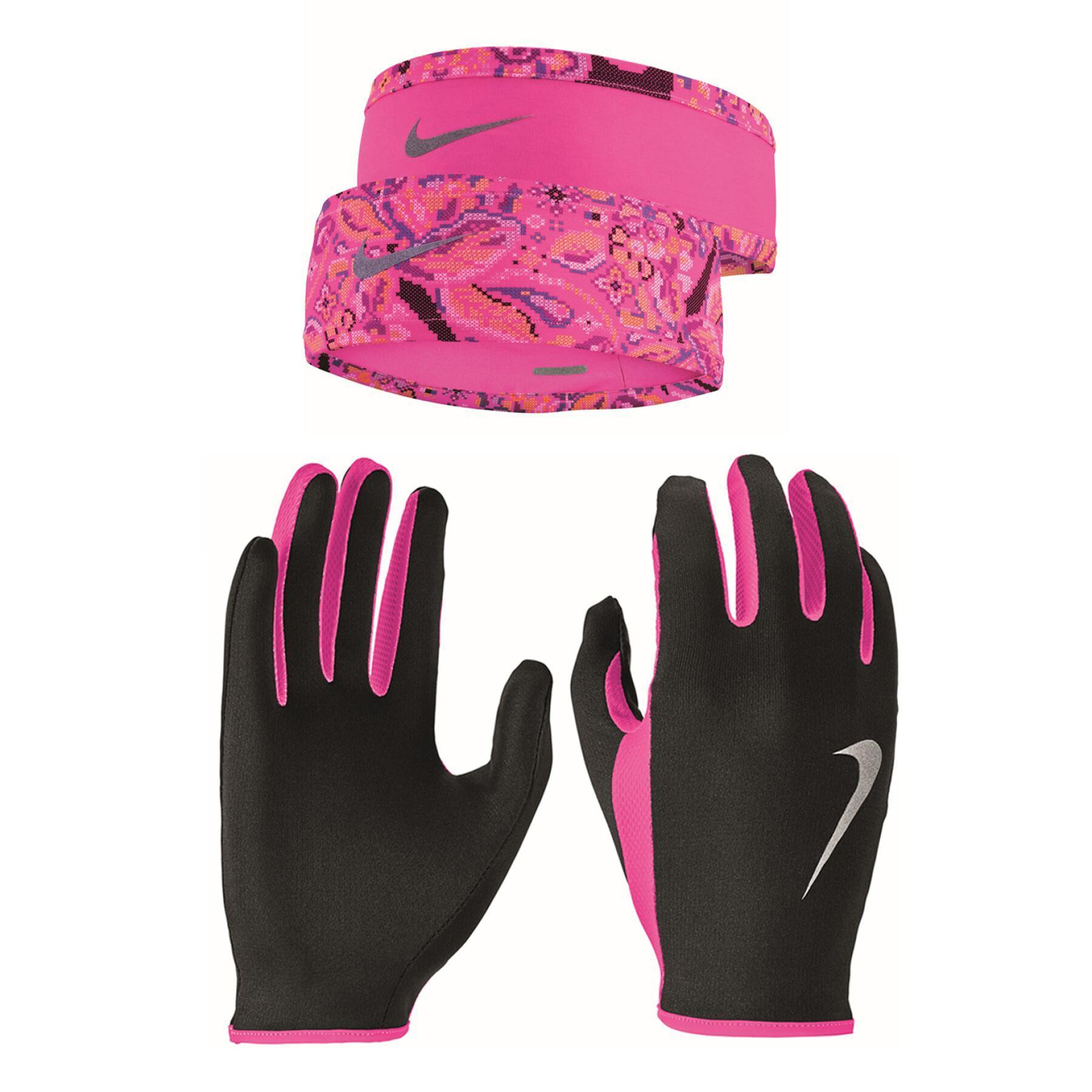 Handskar + pannband för damer Nike Run