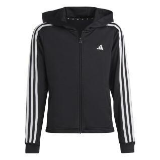 3-stripe hoodie för flickor adidas Essentials Aeroready