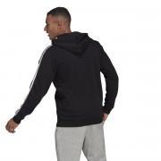Sweatshirt med huva adidas Essentials Fleece 3-Bandes Full-Zip
