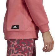 Sweatshirt med huva för kvinnor adidas Sportswear Leopard-Print Oversize